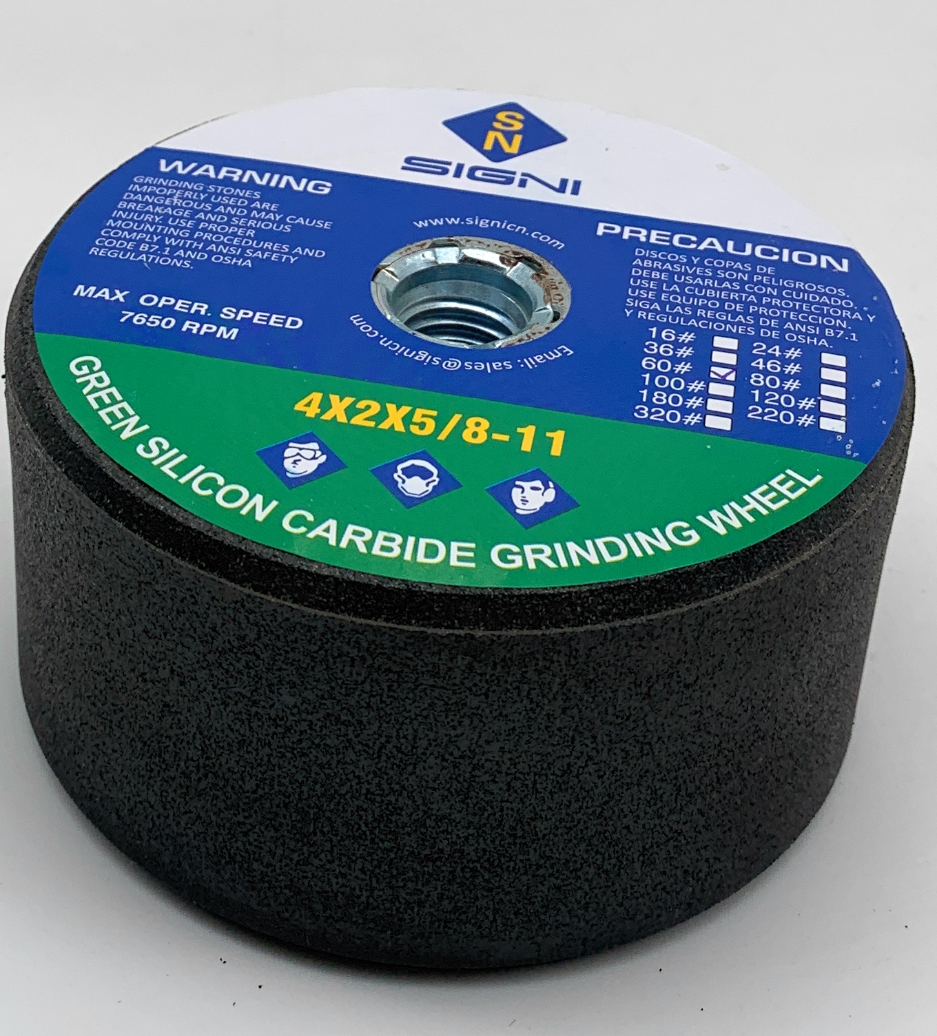 SIGNI 4 inch Silicon Carbide Grinding Stone with 5/8 Arbor for Grinding Masonry